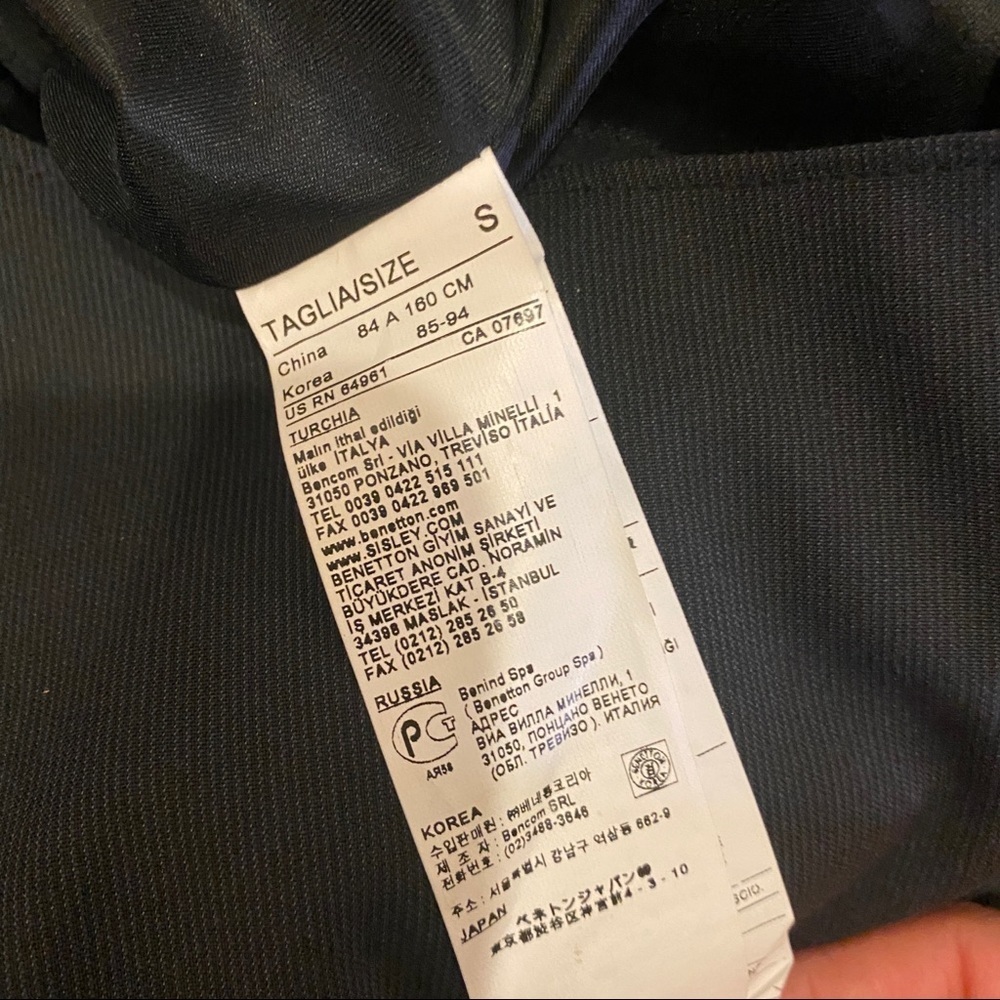 United Colors of Benetton black dress new with‎ tags Small empire waist career - Picture 5 of 6